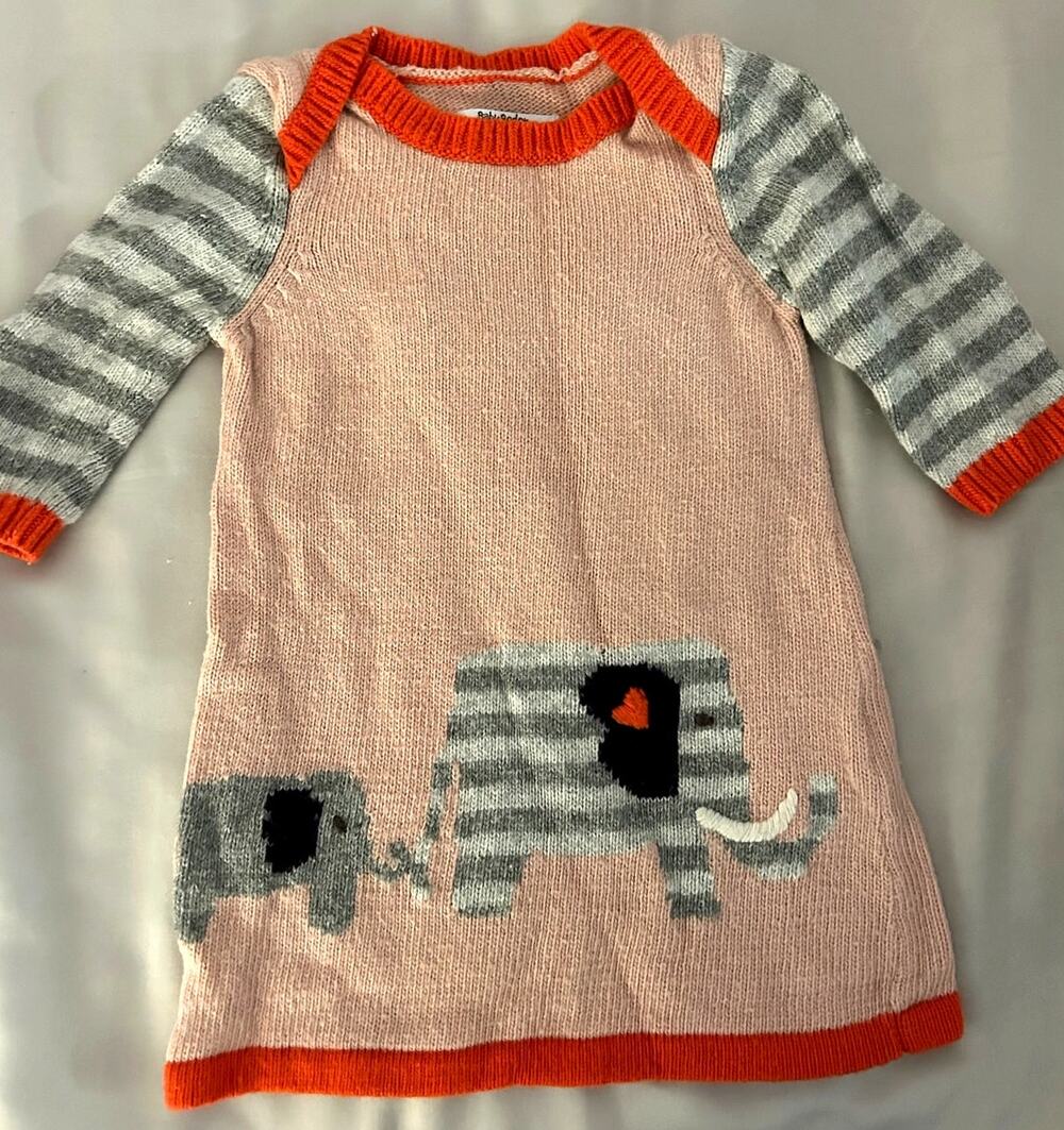 Mini boden elephant sweater dress size 3-6m